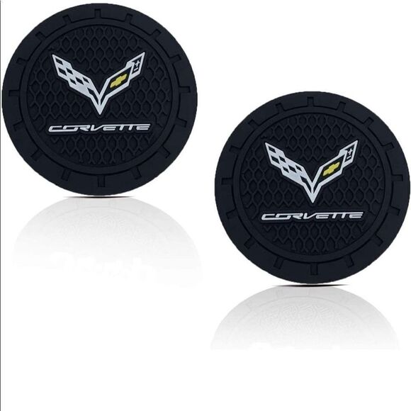 Corvette Car Cup Holder Coasters set of 2 NWT - Picture 3 of 10